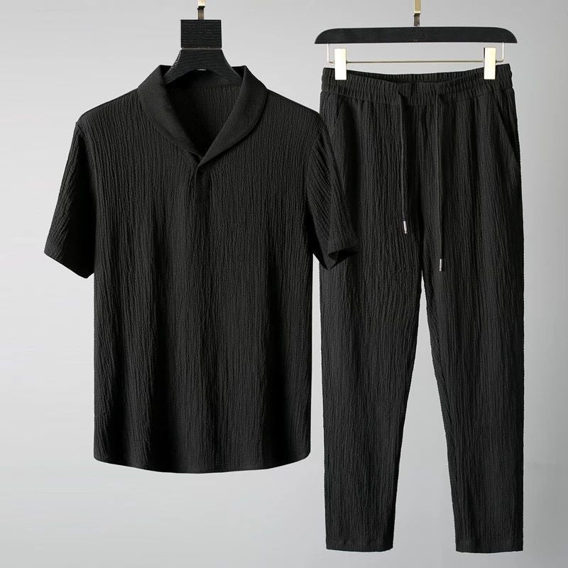 Completo Uomo Camicia Manica Corta e Pantaloni