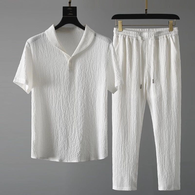Completo Uomo Camicia Manica Corta e Pantaloni - Brentozzi