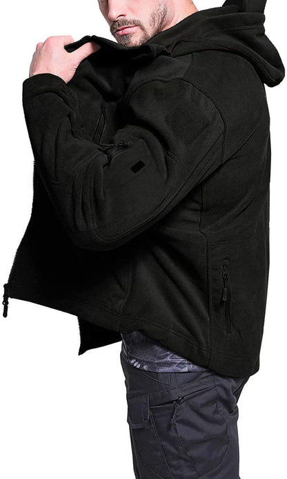 Giacca Fleece Uomo Outdoor Antivento con Tasche Antifurto