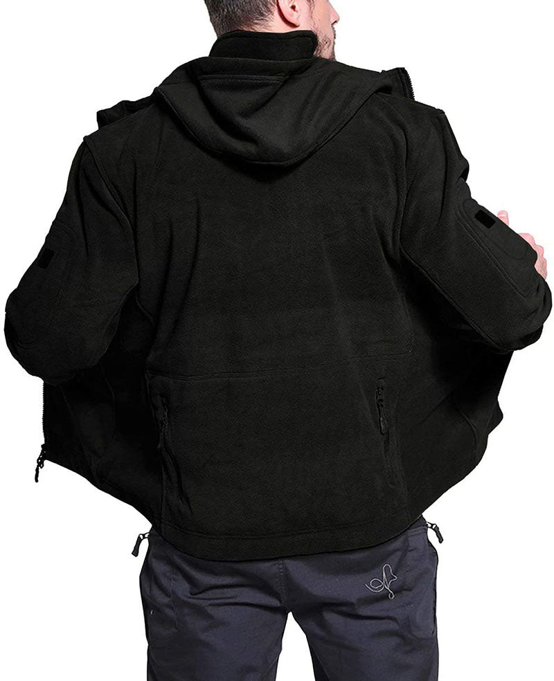 Giacca Fleece Uomo Outdoor Antivento con Tasche Antifurto