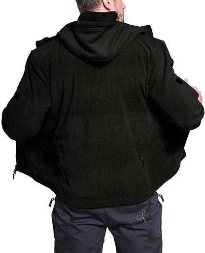 Giacca Fleece Uomo Outdoor Antivento con Tasche Antifurto