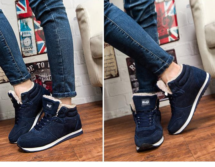 Sneakers Uomo Alte Invernali con Fodera in Pelliccia Sintetica