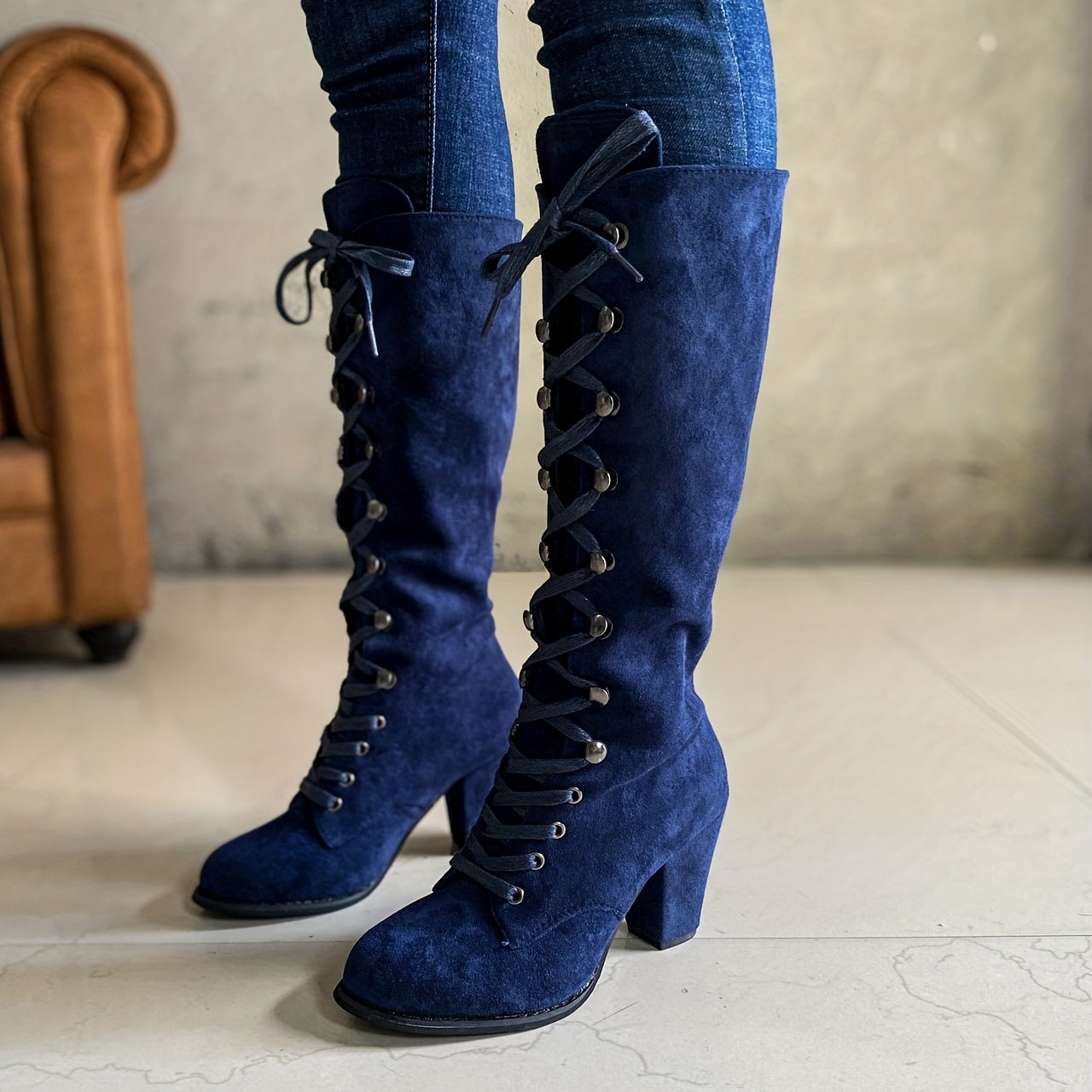 Stivali Donna Alti al Ginocchio Caldi e alla Moda