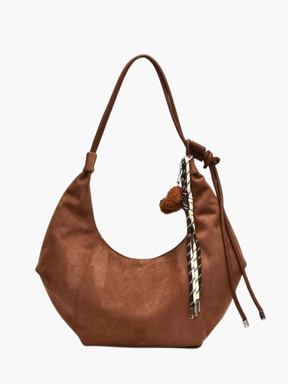 Borsa Hobo Donna in Pelle Scamosciata Stile Boho Chic