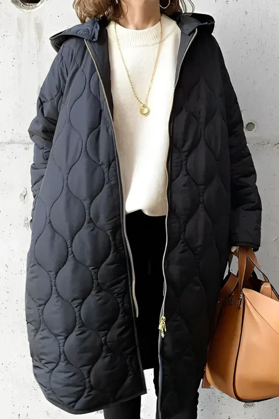Parka Donna con Cappuccio e Stampa Regular Fit
