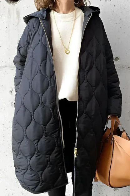 Parka Donna con Cappuccio e Stampa Regular Fit