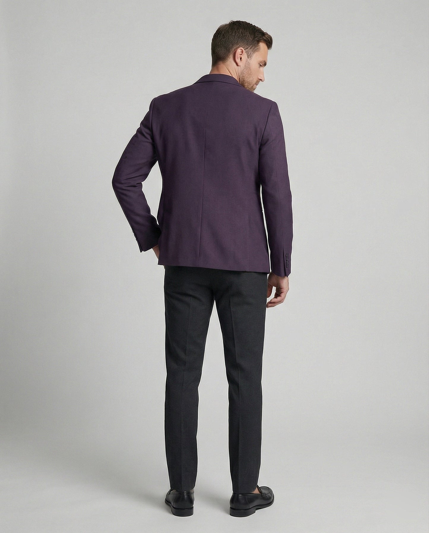 Blazer Uomo Sportivo con Ricamo Slim Fit