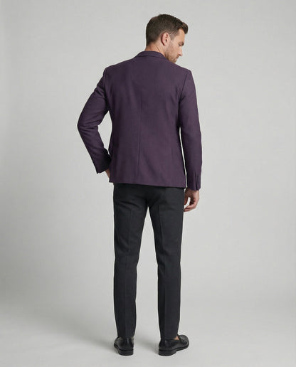 Blazer Uomo Sportivo con Ricamo Slim Fit