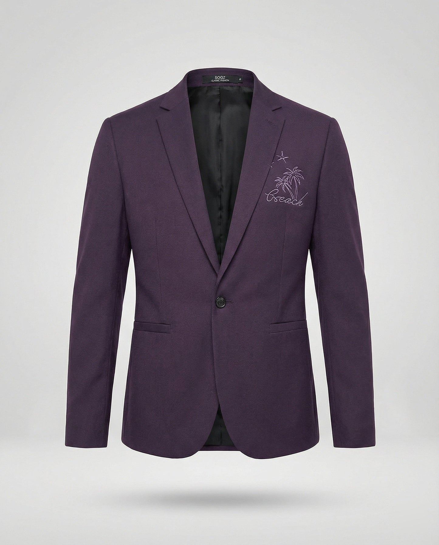 Blazer Uomo Sportivo con Ricamo Slim Fit