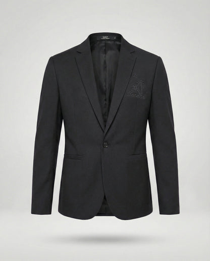 Blazer Uomo Sportivo con Ricamo Slim Fit