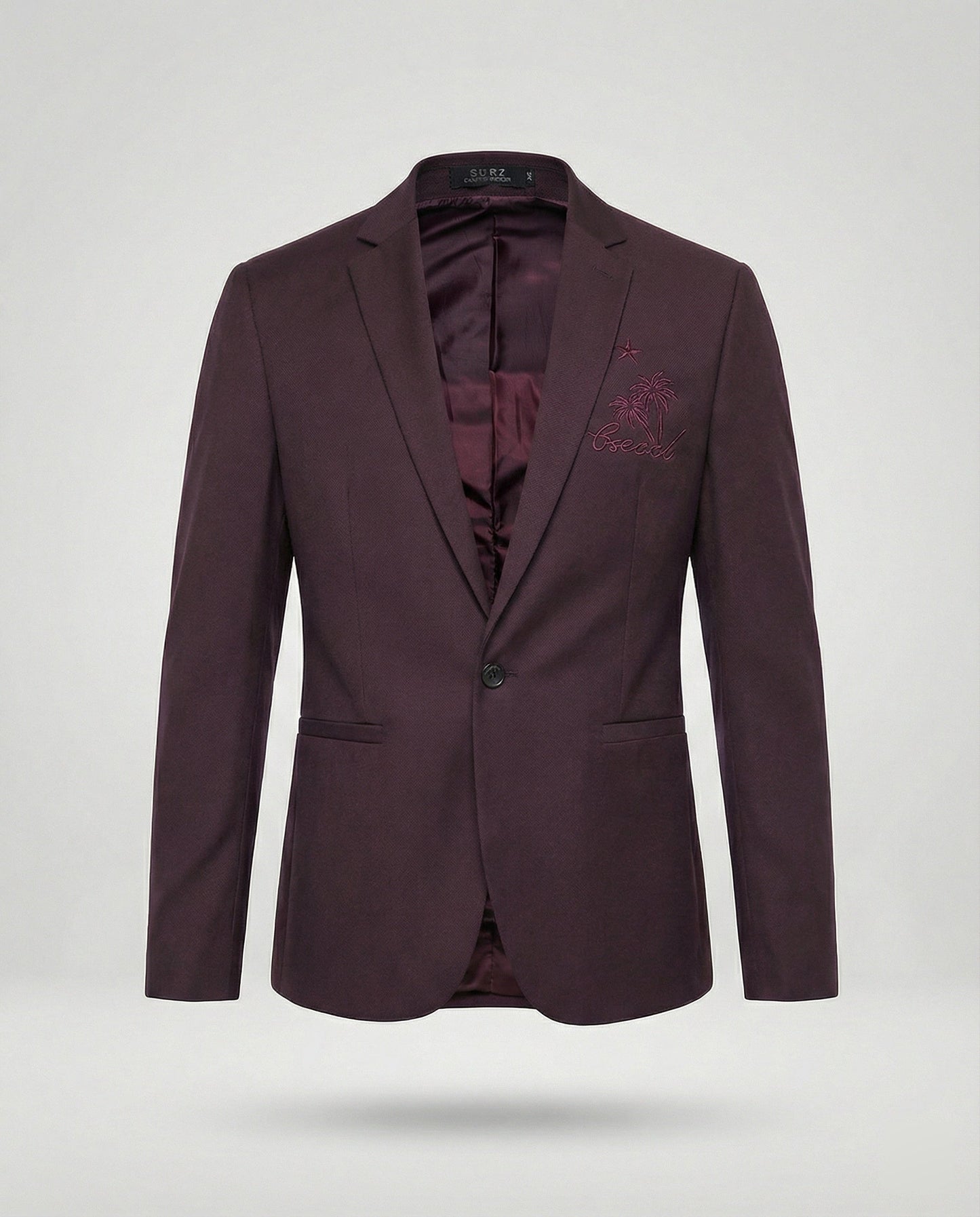 Blazer Uomo Sportivo con Ricamo Slim Fit
