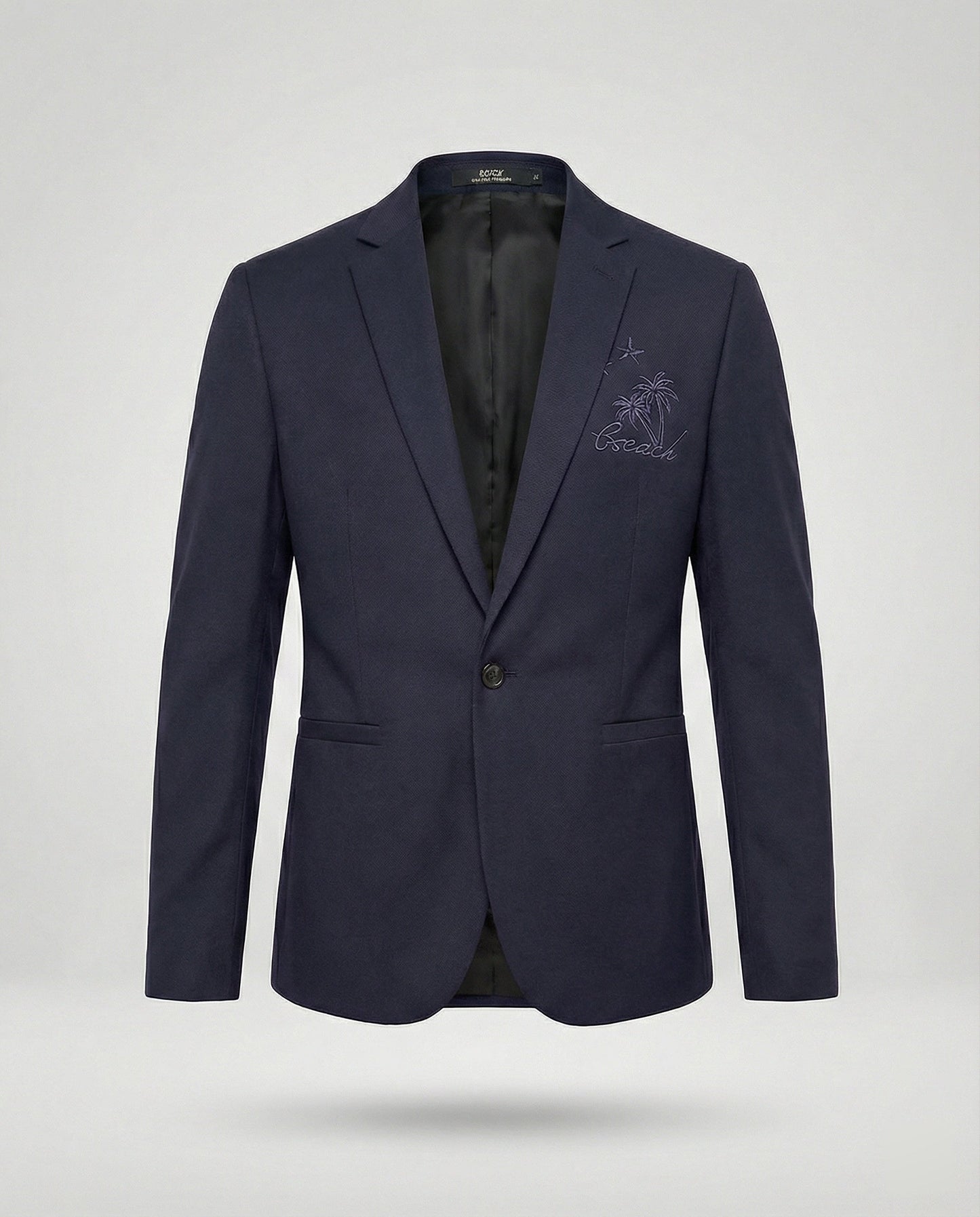Blazer Uomo Sportivo con Ricamo Slim Fit