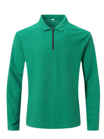Maglia Uomo in Tessuto Waffle Manica Lunga Scollo a V