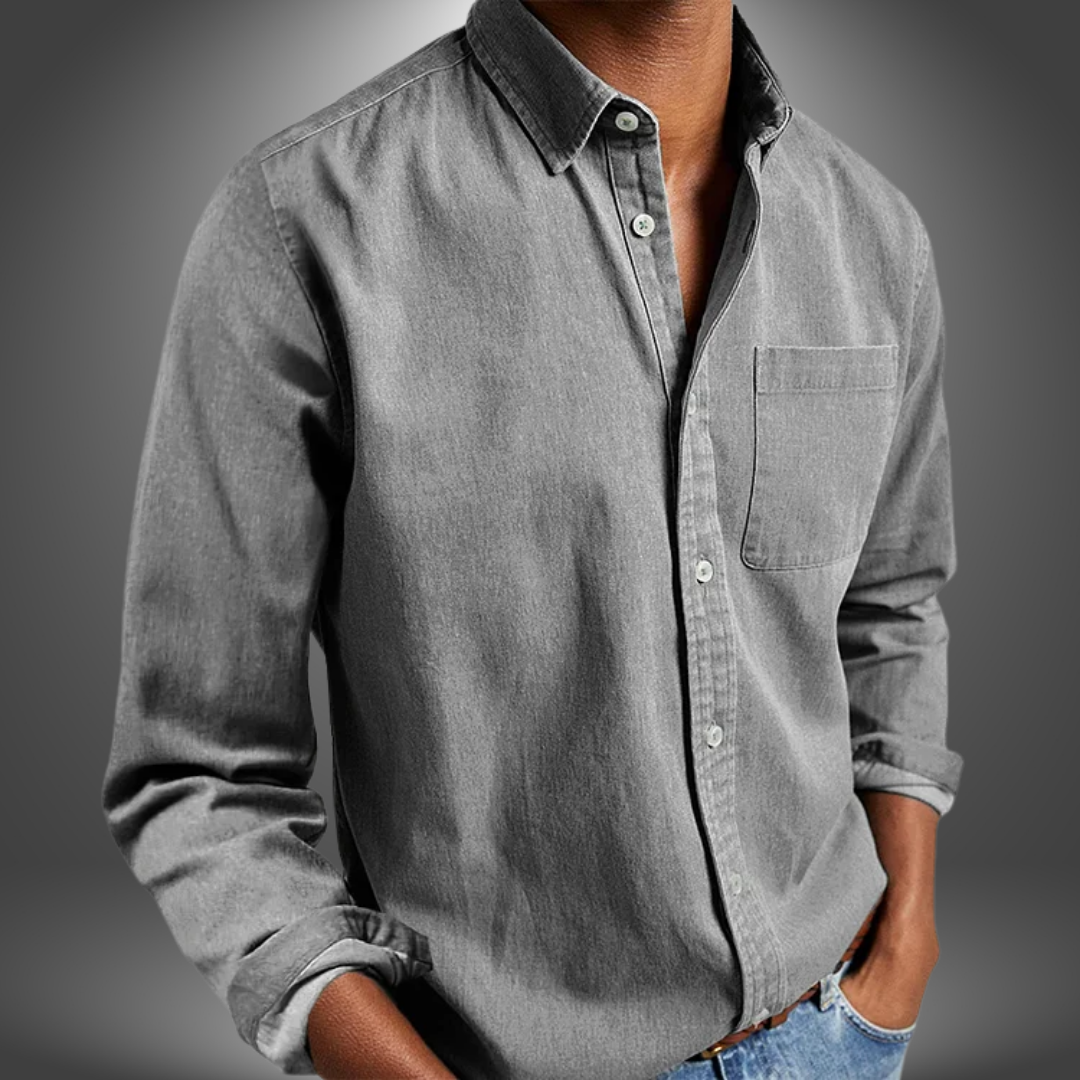 Camicia Uomo Manica Lunga con Tasca sul Petto