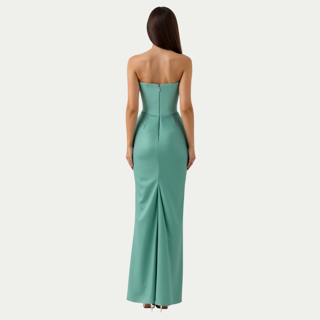 Abito Maxi Donna Cerimonia Svasato Elegante
