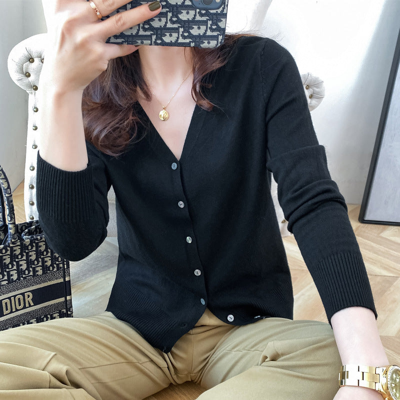 Maglione Donna Elegante con Bottoni Slim Fit
