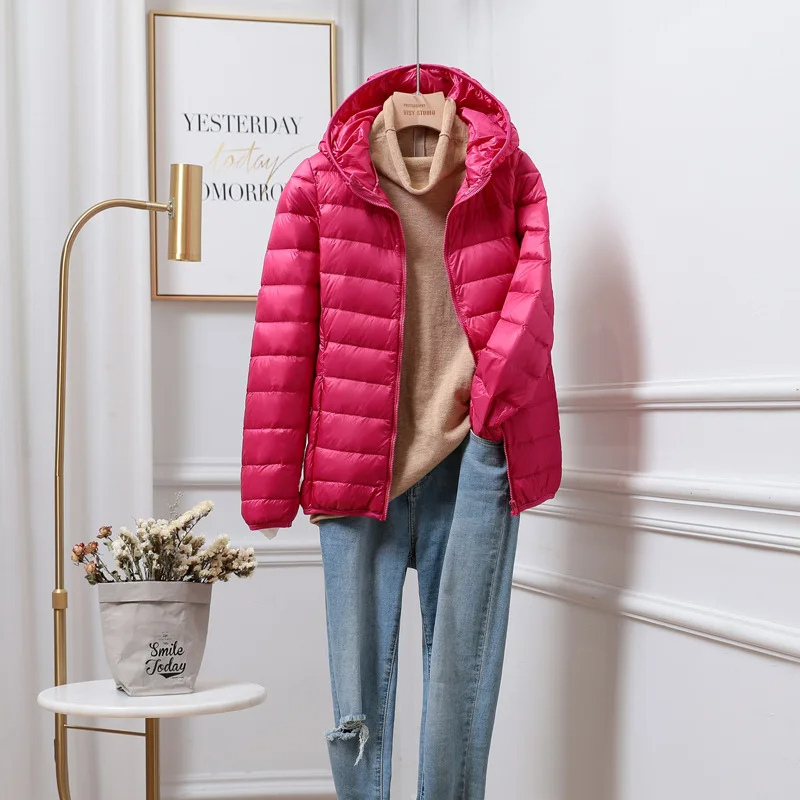 Piumino Donna con Cappuccio e Chiusura Zip
