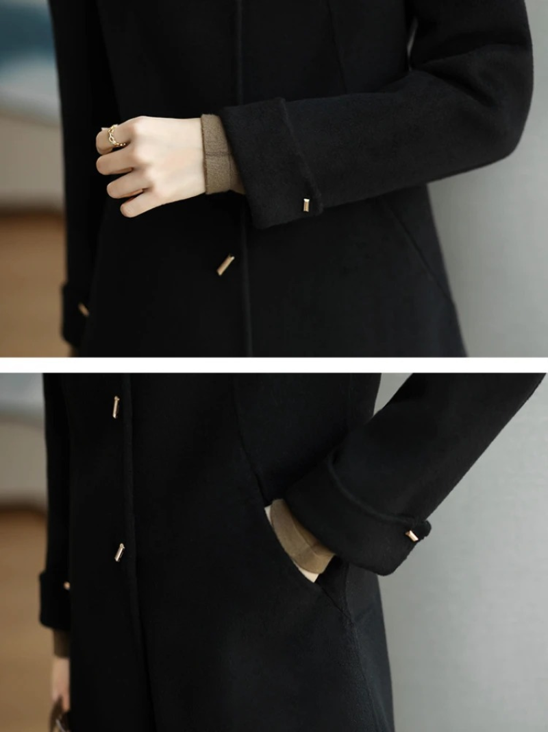 Trenchcoat Classico Donna in Tessuto Leggero Colletto a Punta