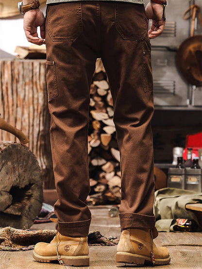 Pantaloni Cargo Uomo Tessuto Tecnico Taglio Dritto
