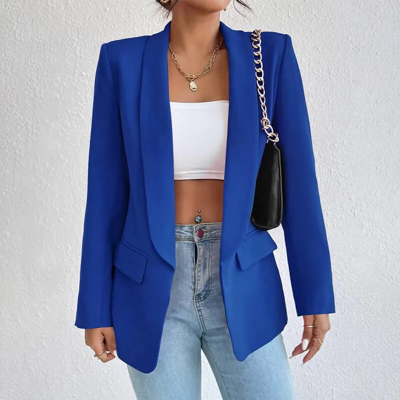 Blazer Donna Manica Lunga Linee Sobrie