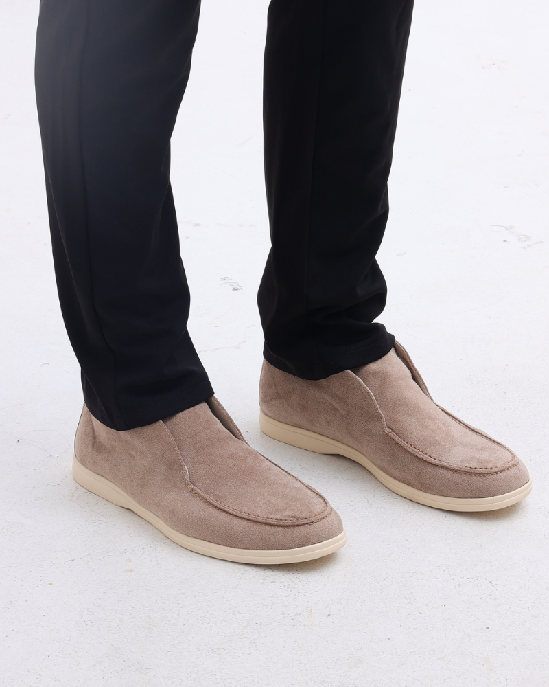 Mocassini Uomo in Pelle Scamosciata Slip-On Taglio Medio