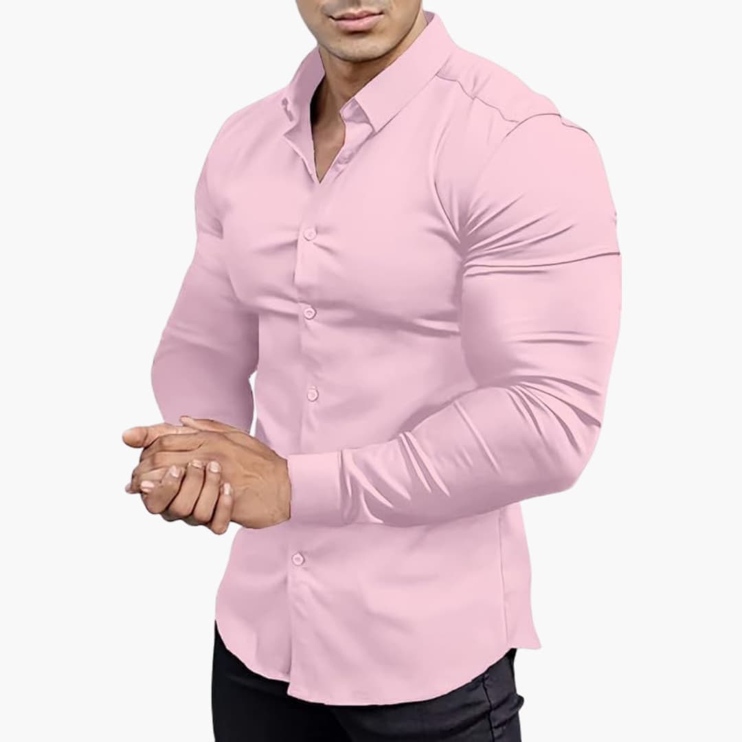 Camicia Uomo Classica Manica Lunga Slim Fit