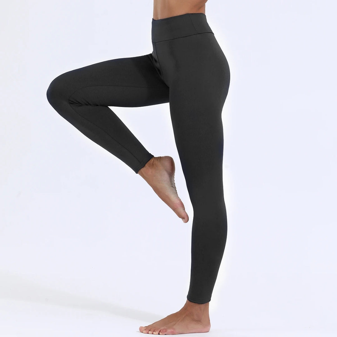 Leggings Donna in Pile Opaco Vita Elastica