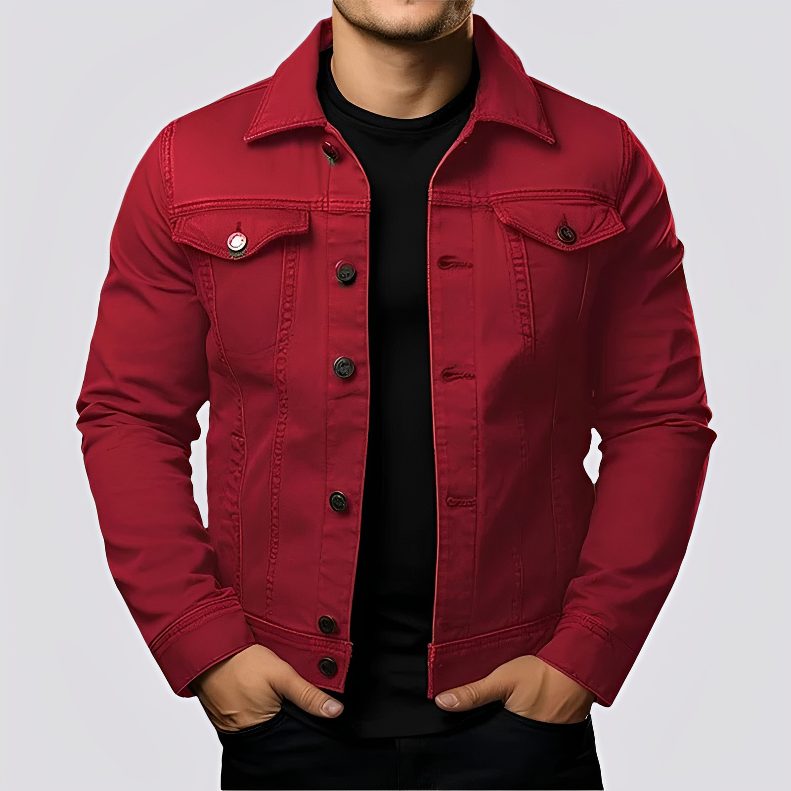 Giacca Jeans Uomo Vintage Denim Resistente - Brentozzi