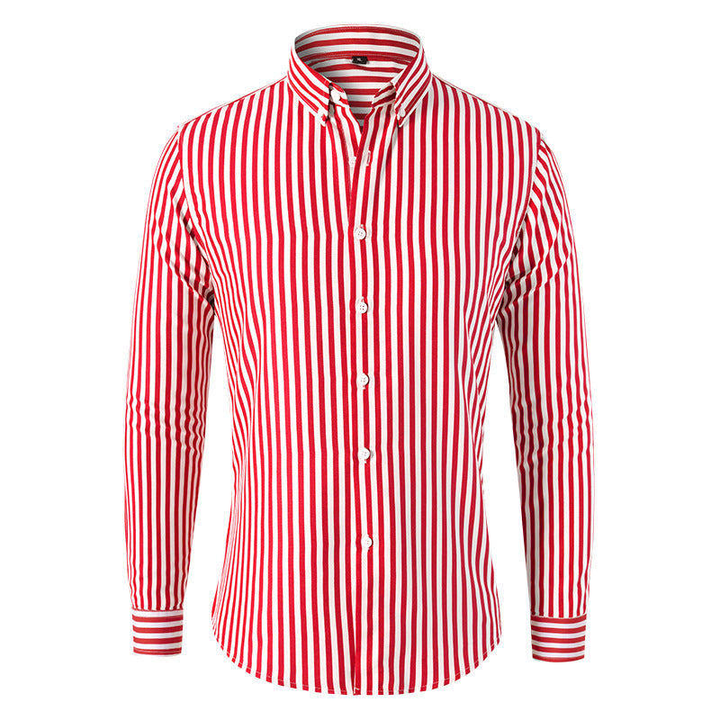 Camicia Uomo a Righe Manica Lunga Comfort