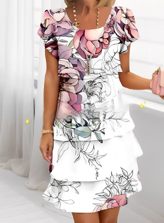 Abito Donna Elegante con Ruches Manica Corta - Brentozzi