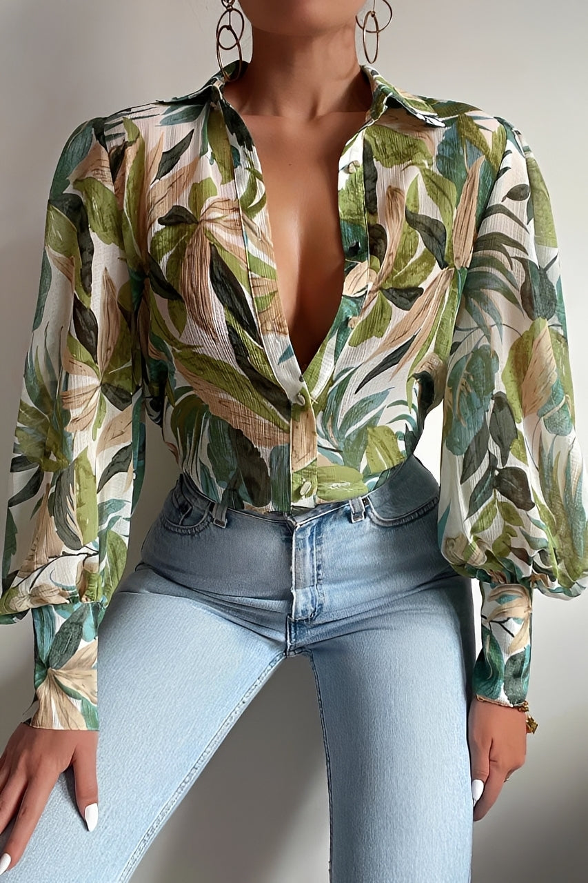 Blusa Donna con Maniche a Palloncino Elegante