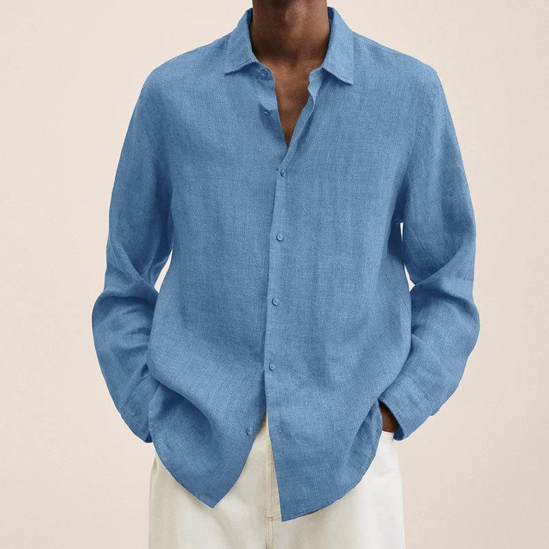 Camicia Uomo Casual Taglio Larga Manica Lunga