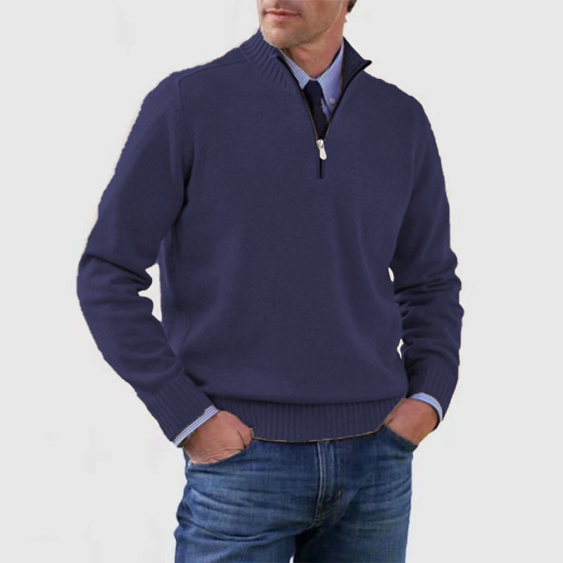 Maglione Uomo con Mezza Zip Caldo e Confortevole Stile