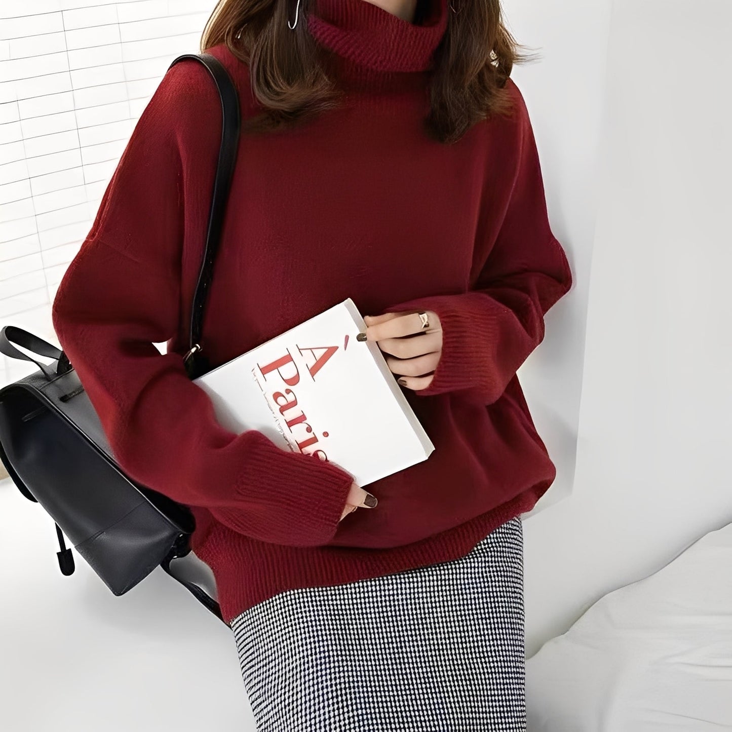 Maglione Donna Dolcevita Stile Classico