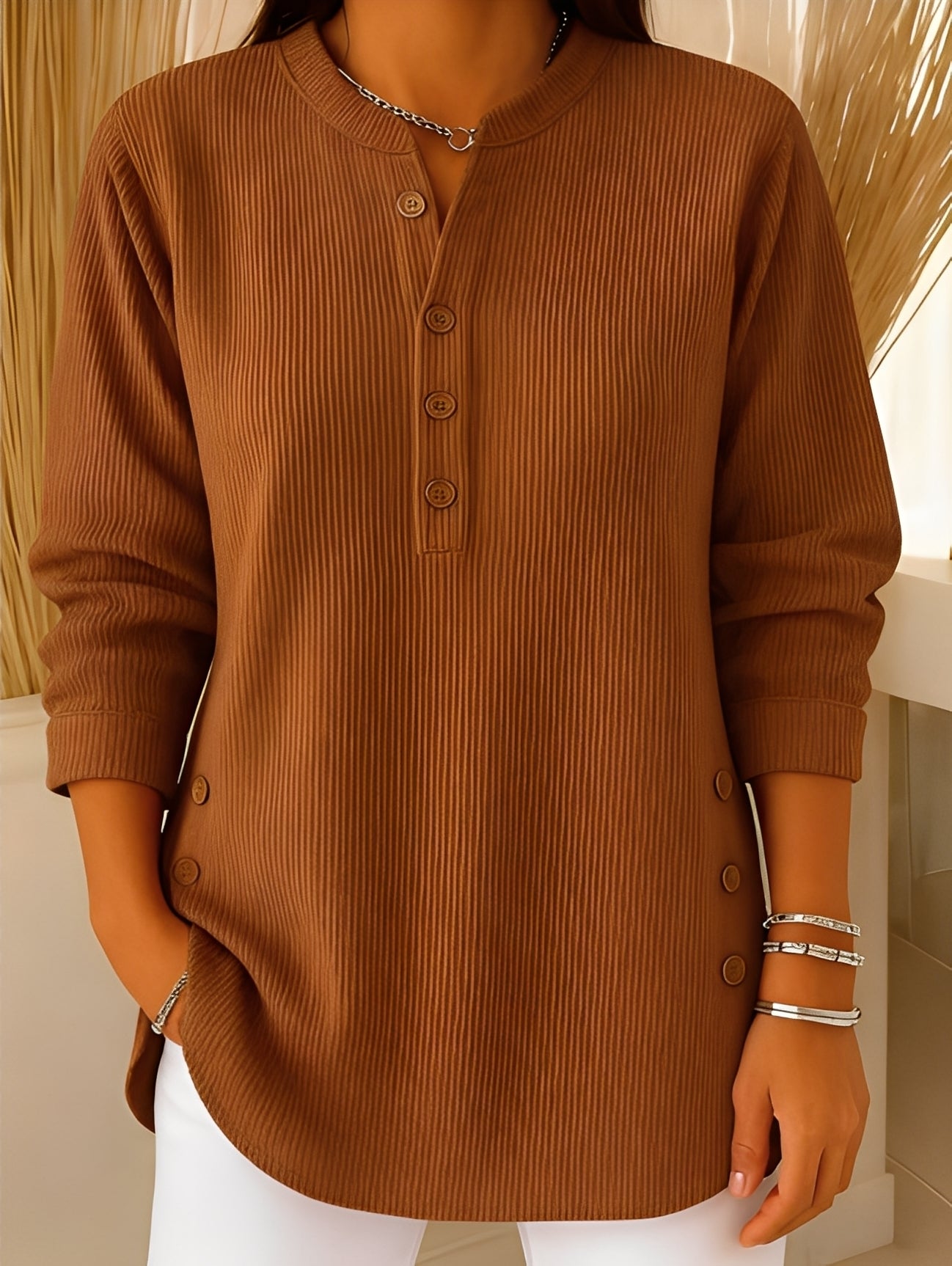 Maglione Donna con Bottoni Morbido