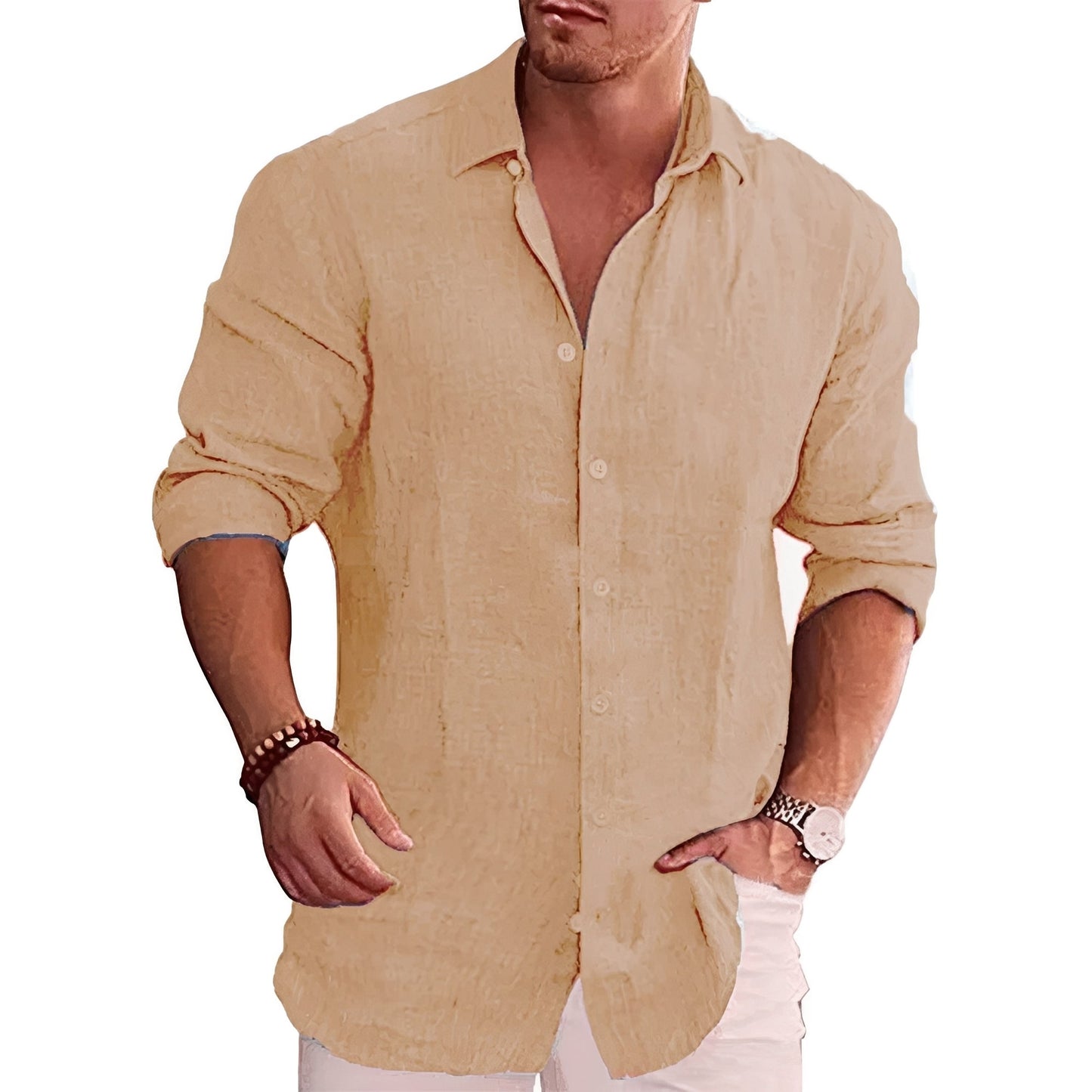 Camicia Uomo Slim Fit Manica Lunga Casual