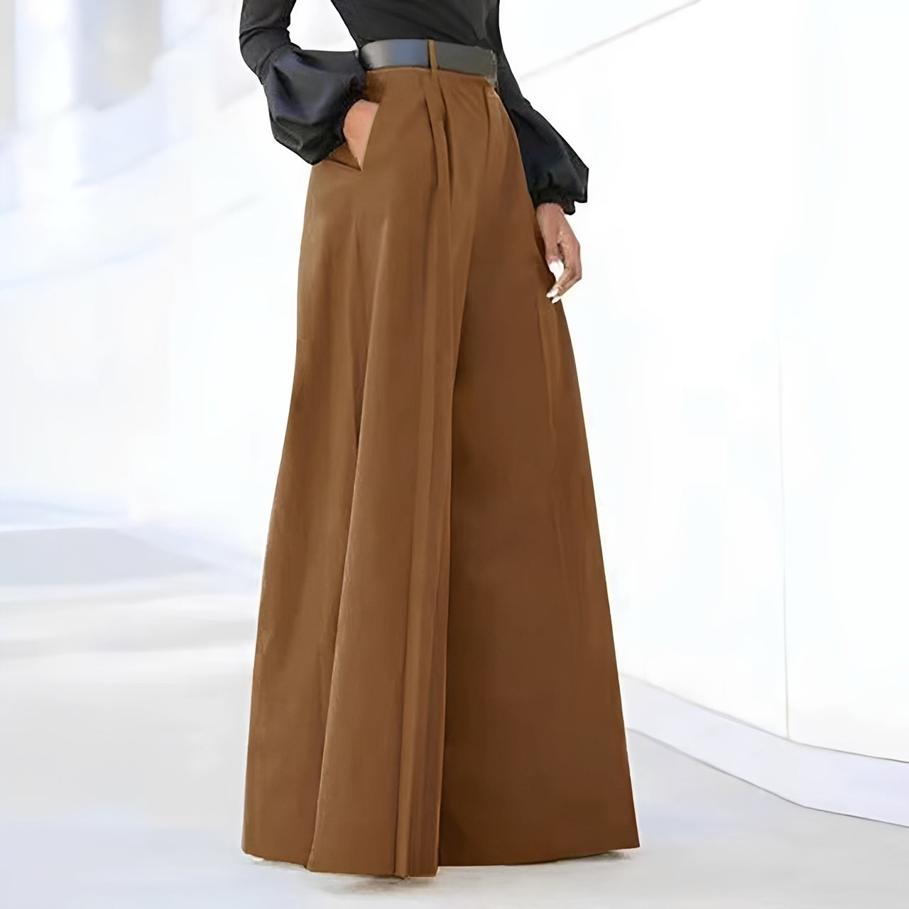 Pantaloni Donna Eleganti a Zampa Vestibilità Ampia