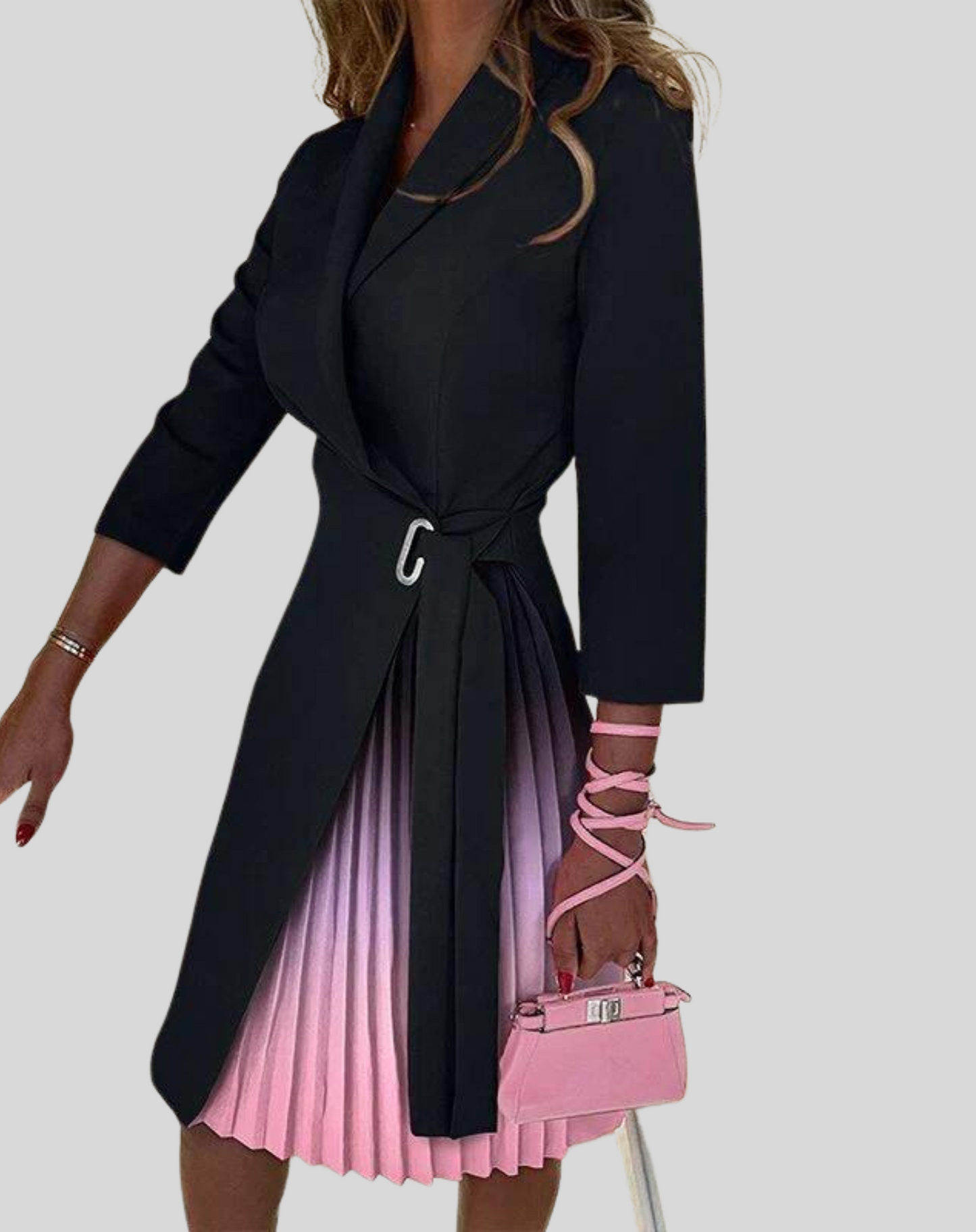 Abito Blazer Donna con Cintura Manica Mezza