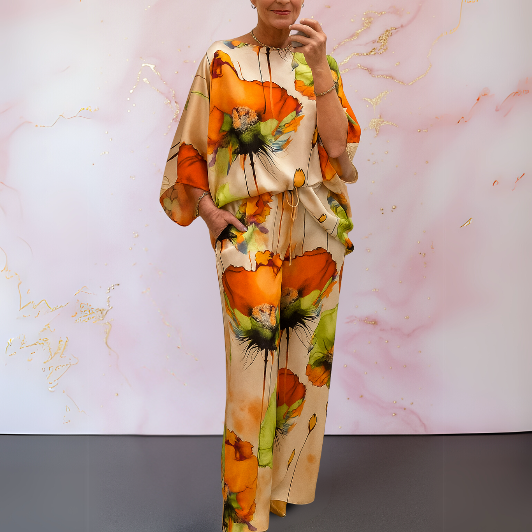 Completo Donna in Satin Due Pezzi Elegante
