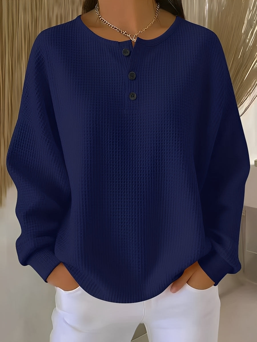 Maglione Donna in Maglia a Nido dApe con Bottoni Comodo