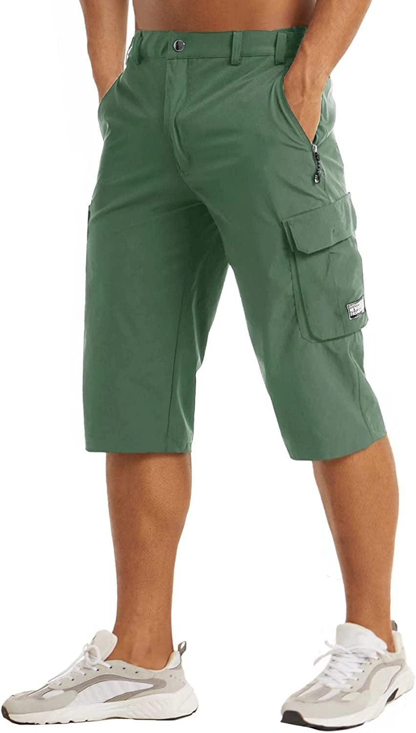 Bermuda Cargo Uomo Tasche con Zip Vestibilità Comoda