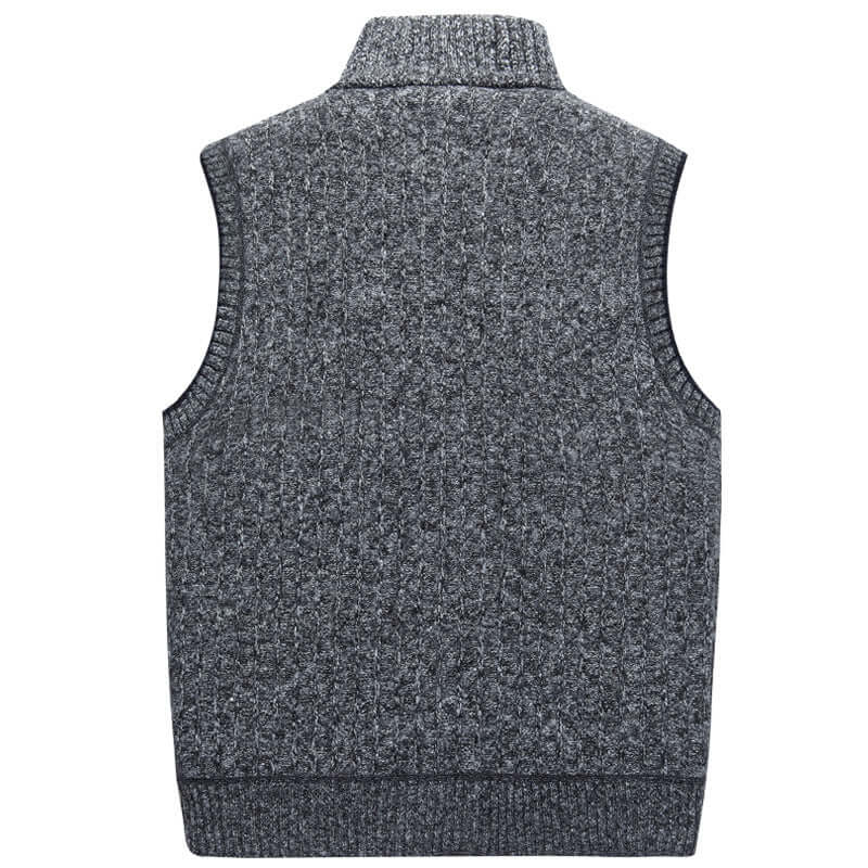Cardigan Uomo in Maglia con Collo Alto Caldo