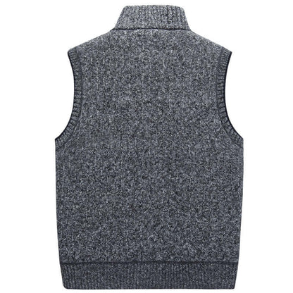 Cardigan Uomo in Maglia con Collo Alto Caldo