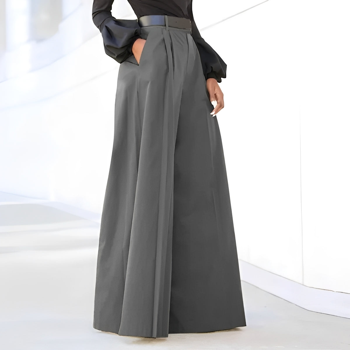 Pantaloni Donna Eleganti a Zampa Vestibilità Ampia