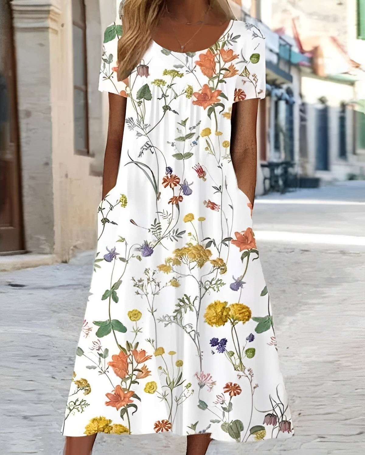 Abito Swing Donna con Fantasia Floreale Stiloso