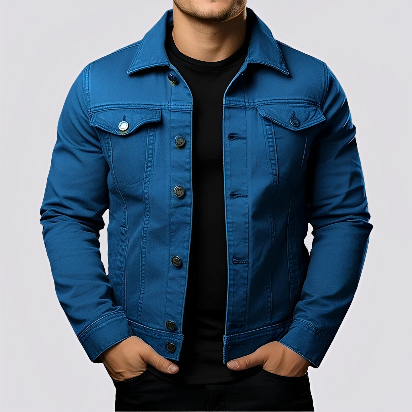 Giacca Jeans Uomo Vintage Denim Resistente