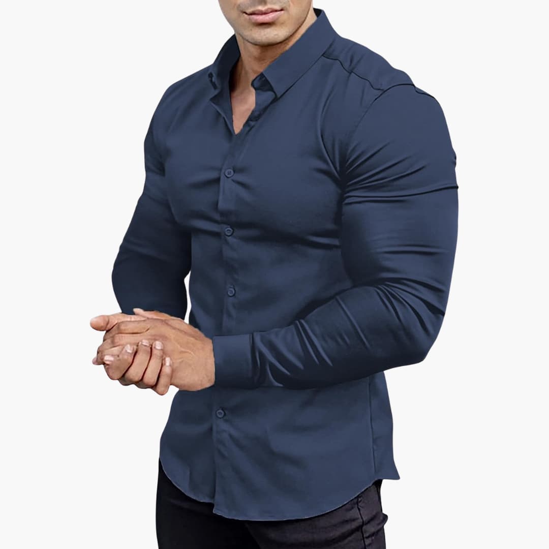 Camicia Uomo Classica Manica Lunga Slim Fit