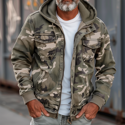 Giacca Uomo con Stampa Mimetica Regular Fit