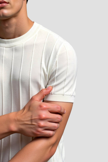 T-shirt Uomo Cotone Heavy Girocollo a Righe