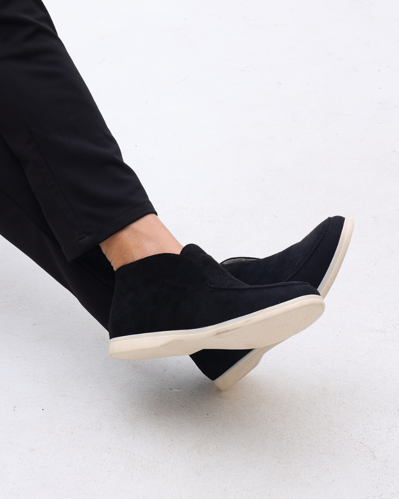 Mocassini Uomo in Pelle Scamosciata Slip-On Taglio Medio